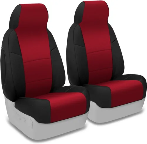 Vista 22 de Coverking Funda de asiento de cubo manual 50/50 de ajuste personalizado para modelos seleccionados de Nissan Frontier - Neosupreme Solid (negro)