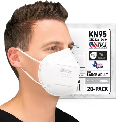 Vista 9 de AccuMed BNX KN95 Face Masks Made in USA (Adult Large, Adult Medium, Kids Small) (Earloop) (Model: E95/E95M/E95S)