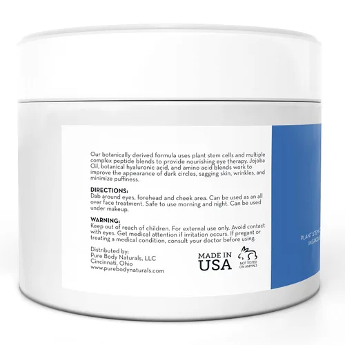Vista 5 de Pure Body Naturals Gel de ojos que desafía la edad para arrugas y círculos, crema de ojos para tratamiento de bolsas debajo de los ojos, 1.7 onzas