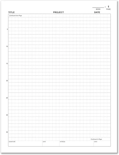 Vista 5 de BookFactory Cuaderno de laboratorio de química sin carbono, 25 juegos de páginas duplicadoras Scientific Grid Pages, Durable Translucent Cover