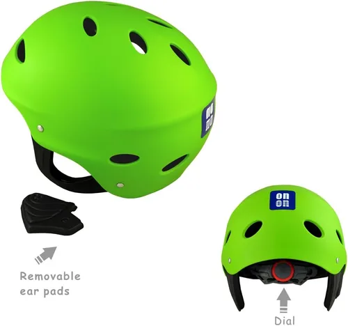 Vista 3 de Tontron Casco de kayak para adultos Wakeboard Esquí acuático Verde primavera mate