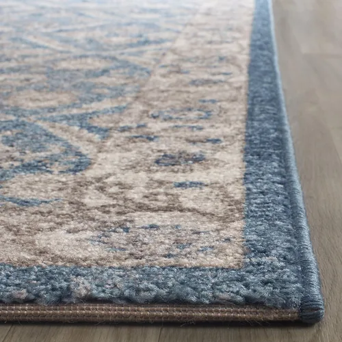 Vista 4 de SAFAVIEH Colección Sofia Alfombra de Pasillo - 66 cm x 183 cm, Azul y Beige, Diseño Oriental Vintage Desgastado, No Desprende Pelusa y Fácil
