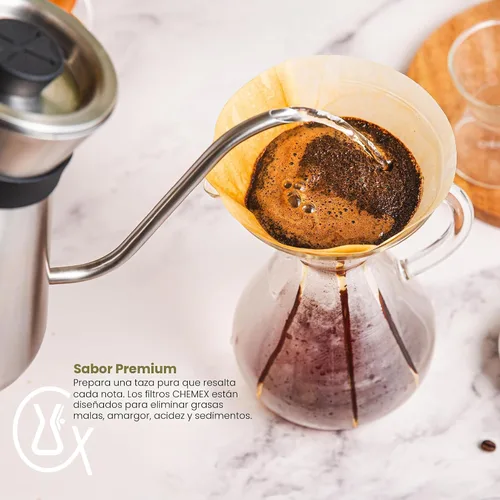 Vista 6 de Chemex Filtros de café adheridos, cuadrados, 100 unidades, paquete de 5