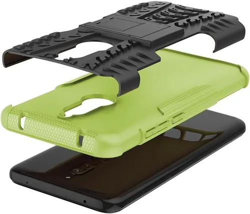 Vista 5 de Asuwish Funda de teléfono para Xiaomi Redmi 8A Redme 8 con protector de pantalla de vidrio templado y soporte delgado híbrido resistente resistente
