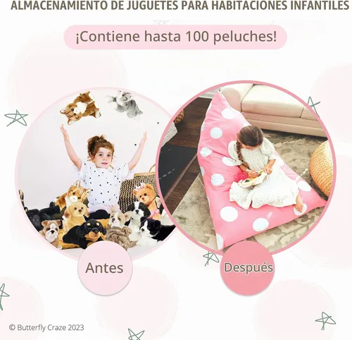 Vista 5 de Funda para silla con diseño de mariposa para niños y adolescentes, Lona, lunares rosado claro Lunares Rosa Claro