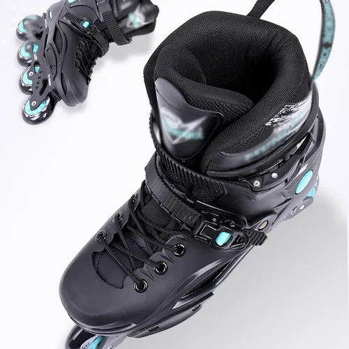 Vista 8 de DHAEY Patines en línea para principiantes profesionales para niños y niñas, 8 ruedas, patines para deportes al aire libre