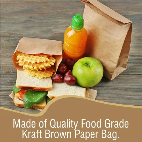 Vista 5 de Perfect Stix Bolsas de papel kraft marrón de 6 libras para llevar - Paquete de 500