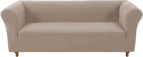 Vista 20 de Funda elástica para sofá Chesterfield, funda de jacquard de lujo para sofás de 1 cojín Protector de muebles antideslizante apto para mascotas