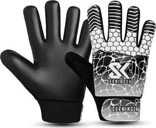 Vista 7 de Guantes de portero de fútbol para jóvenes, guantes de portero de fútbol para niños, jóvenes, niños, doble protección de muñeca a lo largo de 0.157