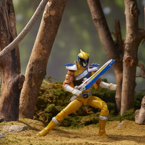 Vista 2 de Power Rangers Lightning Collection - Figura de acción coleccionable de Dino Charge Gold Ranger de 6 pulgadas con accesorios