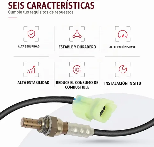 Vista 5 de Sensor de oxígeno O2 Sensor 1 234-4105 Compatible 2001-2004 para Chevy