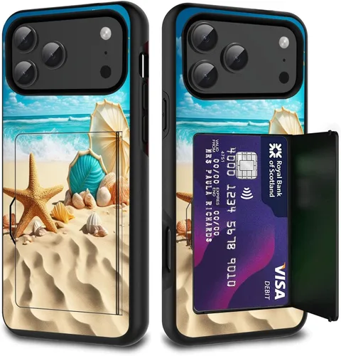 Vista 42 de Funda para tarjetas de crédito, doble capa híbrida a prueba de golpes, protección contra caídas con función atril para iPhone 17 de 6.3 pulgadas