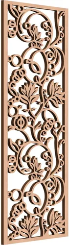 Vista 172 de Caspian Paneles de pared de madera con calado decorativo perforado, 9 3/8 pulgadas de ancho x 24 3/8 pulgadas de alto x 1/4 de alto, cereza