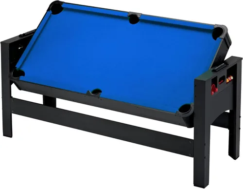 Vista 8 de Fat Cat 3-in-1 6' Flip Multi-Game Table Campo de juego de tela azul
