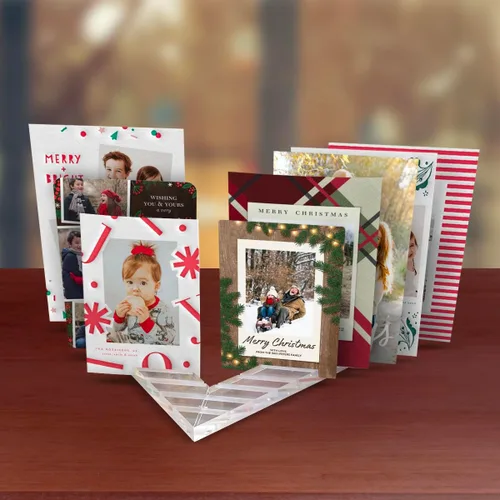 Vista 2 de 2 paquetes de exhibidor y organizador de tarjetas de felicitación de acrílico transparente cristalino Regalo único para maestros o para el hogar