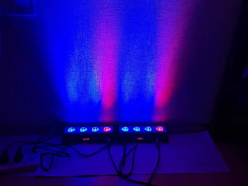 Vista 3 de Luz LED para escenario de lavado de pared, 4 piezas, X3W RGB 3 en 1 LED y casa de aluminio completo de 7 modos DMX512 para discoteca/fiesta/teatro