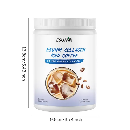 Vista 3 de ESUNM Colágeno de café helado con colágeno, mejora la condición mental y de la piel, buen gusto, 12.69 onzas (12.70 oz)