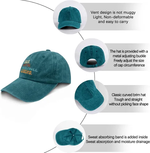 Vista 6 de Lreilki Hat Man Myth Pickleball Legend Dad Hat for Men Funny Hat Adjustable