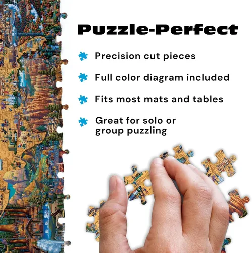 Vista 4 de Buffalo Games Dowdle National Parks Mapa, rompecabezas para adultos, 1000 piezas Jigsaw Puzzles 1000 Pieces, 1000 Piece Puzzle for Adults, Large