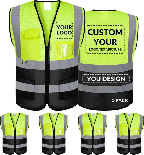 Vista 50 de BeautyWill Chaleco de seguridad personalizado con logotipo Clase 2 Chaleco reflectante de alta visibilidad Chaleco de trabajo protector
