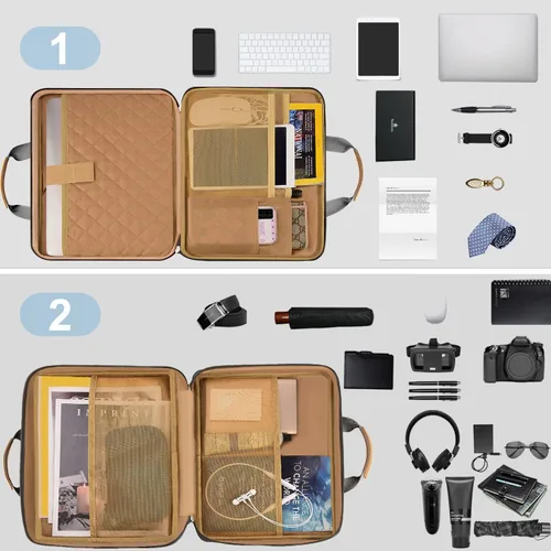 Vista 5 de ZINZ - Funda para portátil de 13 pulgadas con funda expandible, maletín protector de computadora con múltiples bolsillos, compatible con MacBook