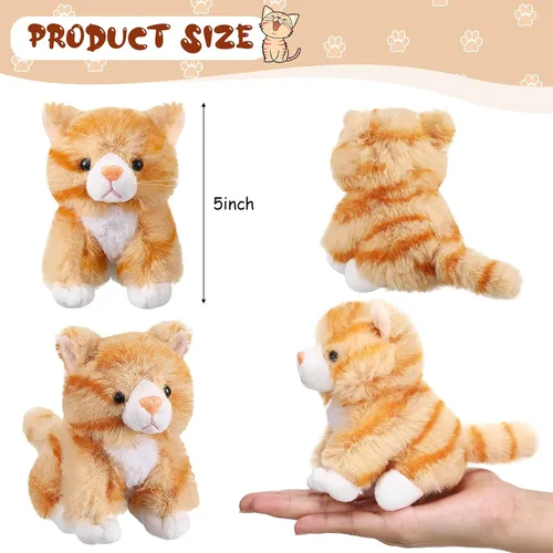 Vista 2 de Leitee 16 piezas de animales de peluche para gatos, recuerdos de fiesta a granel, de 5 pulgadas, juguete de peluche de gatito lindo surtido, regalo