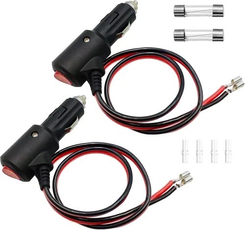 Vista 10 de Enchufe de encendedor de cigarrillos de 12 V con interruptor de encendido y apagado, repuesto de enchufe de encendedor de cigarrillos resistente