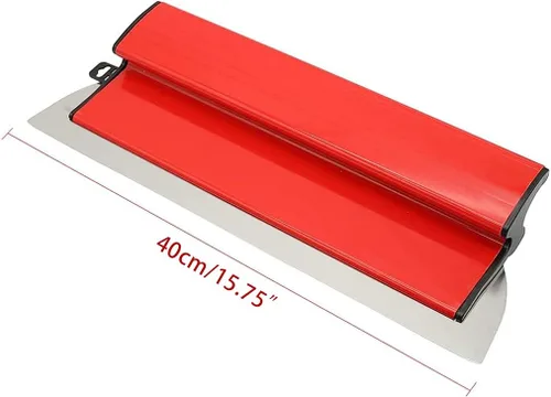 Vista 2 de Hoja de yeso roja Skimming Blade Enyesado Pintura Espátula de alisado Flexible Acabado Paleta Herramientas profesional 15.75inch 15.7 in herramienta