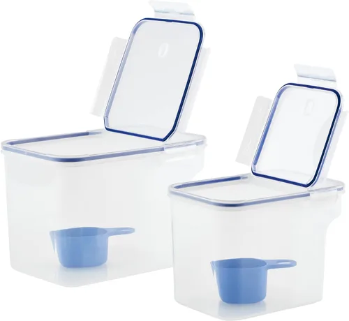 Vista 3 de LocknLock Easy Essentials - Juego de recipientes para almacenamiento de alimentos y cucharadas, sin BPA, aptos para lavavajillas, 4 piezas