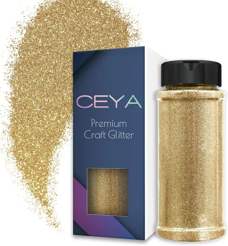 Vista 49 de Ceya Polvo de purpurina ultra fina de 3.8 onzas/110g, Admiral Blue Crafts Glitter de 1/128 pulgadas, 0.008 pulgadas, 0.2mm para slime, resina epoxi