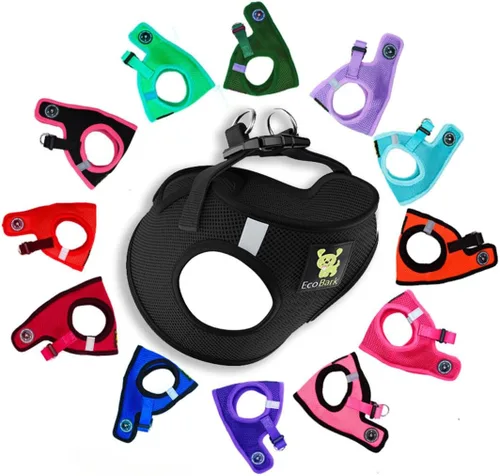 Vista 12 de EcoBark - Arnés para perro, arneses de taza de té ecológicos para perros XXS, XS y pequeños - Arnés reflectante y ajustable para cuerpo mini