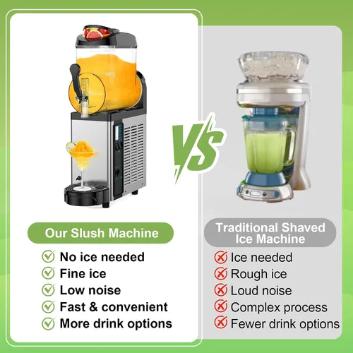 Vista 8 de Máquina comercial de granizados, Máquina granizada para el hogar, 12L Slushie Maker Frozen Drink Maker, No necesita hielo, Slush Cocktail Margarita