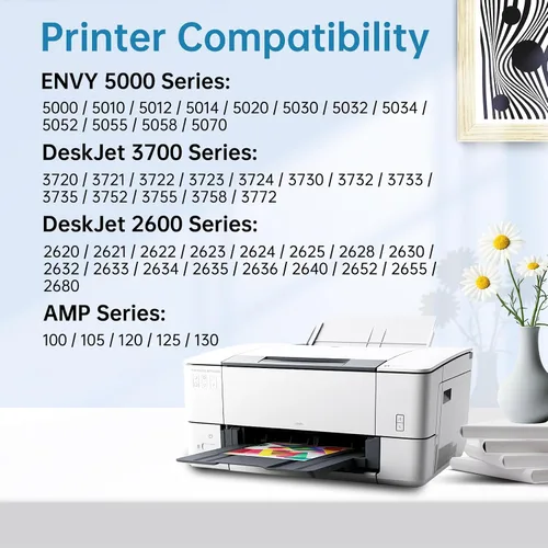 Vista 2 de Paquete combinado de cartuchos de tinta 65XL, color negro, alto rendimiento, repuesto para cartuchos de tinta HP 65 65XL, para impresoras HP Envy