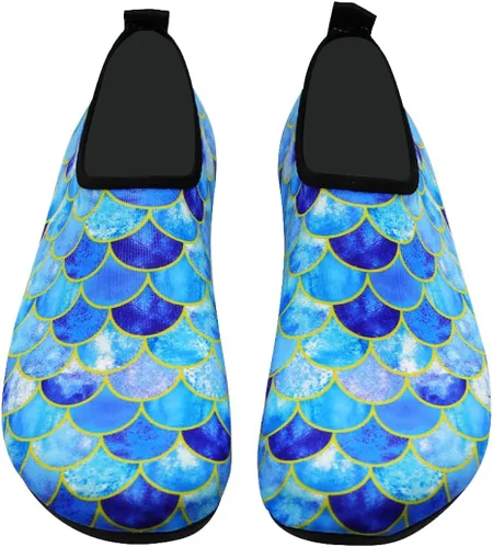 Vista 4 de Valennia Zapatos de agua para hombre y mujer, sin cordones, de secado rápido, ligeros, calcetines acuáticos para playa, natación, yoga, deportes al