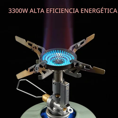 Vista 2 de CAMPINGMOON Estufa compacta plegable Ultralight Backpacking Stove XD-2F,3.3kW Output, Boils Fast, with Igniter,4-Flex Support, for Hiking,Camping