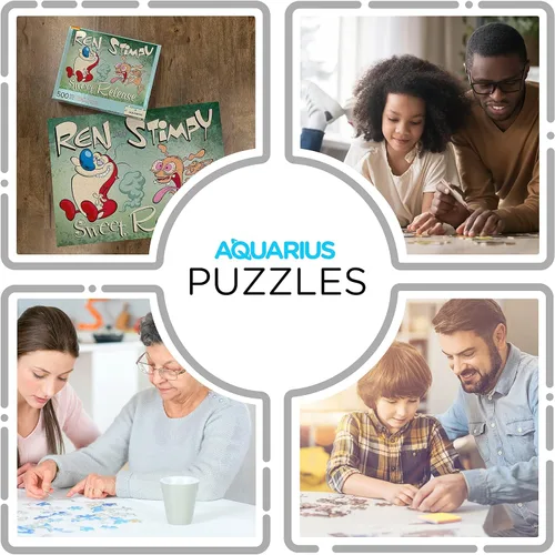 Vista 4 de AQUARIUS Ren & Stimpy - Rompecabezas de 500 piezas, sin deslumbramiento, ajuste de precisión, mercancía y coleccionables con licencia oficial de Ren