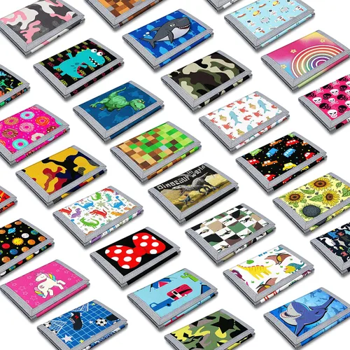 Vista 6 de ARTIST'S DREAM Billetera para niños y niñas, billetera triple plegable para niños de 4 a 18 años, cartera para niños con bolsillo para monedas