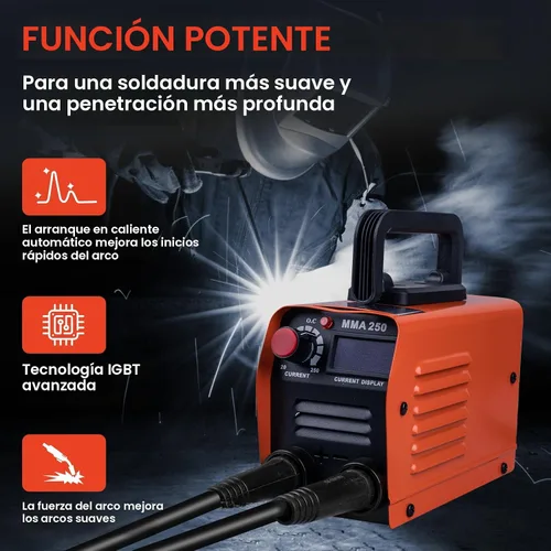 Vista 4 de Siasky Mini máquina de soldar, máquina de soldadura mejorada de 110 V, soldador portátil MMA-250A, soldador inversor IGBT con arranque en caliente