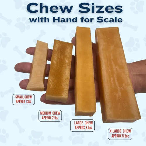 Vista 4 de Masticables prémium de queso de yak para perros del Himalaya - Masticables naturales de yak para perros grandes y pequeños - Masticables de leche