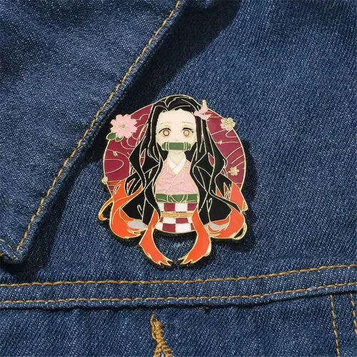 Vista 8 de Kimetsu No Yaiba Tanjiro - Broches de personajes de anime Nezuko Rengoku, regalos de cosplay para niños, niñas, adolescentes, mujeres y hombres
