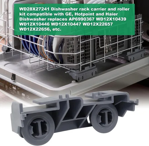 Vista 7 de WD28X27241 - Kit de soporte para lavavajillas y rodillo de repuesto para montaje de ruedas inferiores de lavavajillas GE WD12X10439 WD12X10438