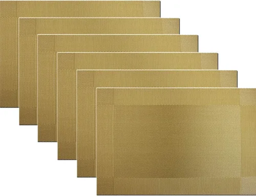 Vista 43 de Manteles individuales de vinilo resistentes al calor, lavables, fáciles de limpiar, manteles individuales de plástico para cocina, mesa de comedor