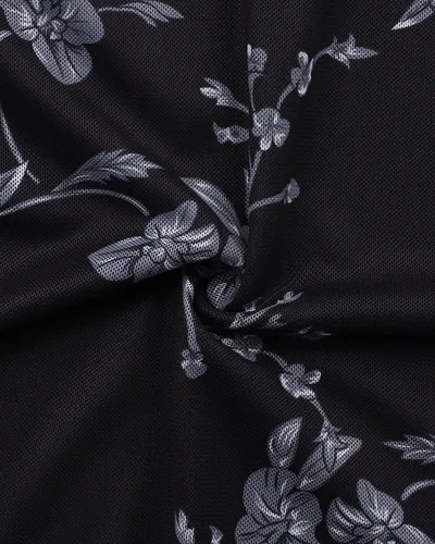 Vista 4 de Timeson - Blusas de manga de 3/4 para mujer, estilo casual, con cuello en V, camisas largas de vestir de doble capa, de malla Negro