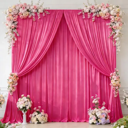 Vista 34 de Cortinas de fondo azul bebé de 8 x 10 pies para bodas, cortinas de fondo de poliéster sin arrugas, para baby shower, fiestas de cumpleaños