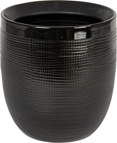 Vista 10 de Creative Co-Op - Maceta grande de cerámica blanca mate con relieve Blanco mate