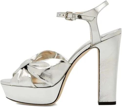 Vista 2 de FSJ Sandalias de tacón alto con plataforma para mujer, puntera abierta, correa al tobillo, para fiesta, noche, zapatos de tacón alto, talla 4-15