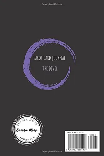 Vista 2 de The Devil XV Blank Lined Tarot Card-Themed Journal Notebook. Use This Book as a Diary, Gratitude Journal, Daily Notebook, Sketchbook. For Women
