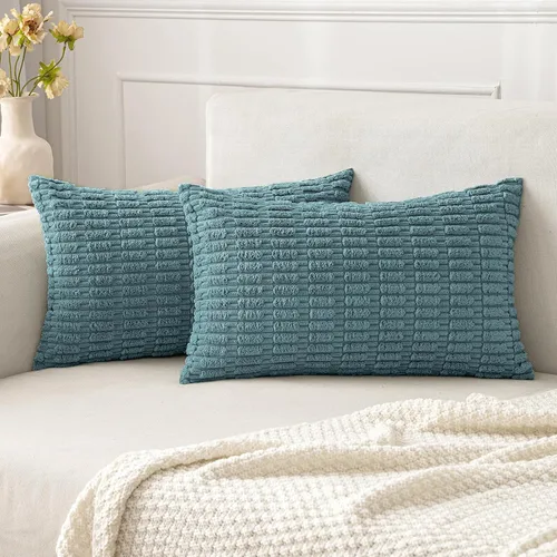 Vista 83 de MIULEE - Paquete de 2 fundas de cojín decorativas de corduroy, modernas y boho, suaves, con rayas, decoración del hogar, sofá, sala de estar, sillón