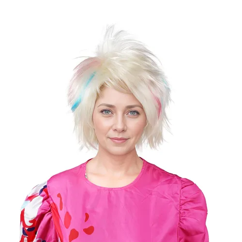 Vista 10 de Peluca Corta Púrpura Cosplay Peluca Corta Bob Púrpura Peluca de Halloween para Disfraces de Mujeres Púrpura/Bob