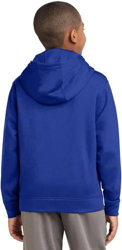 Vista 3 de Sport Tek Sudadera con capucha de vellón con mecha deportiva para niños